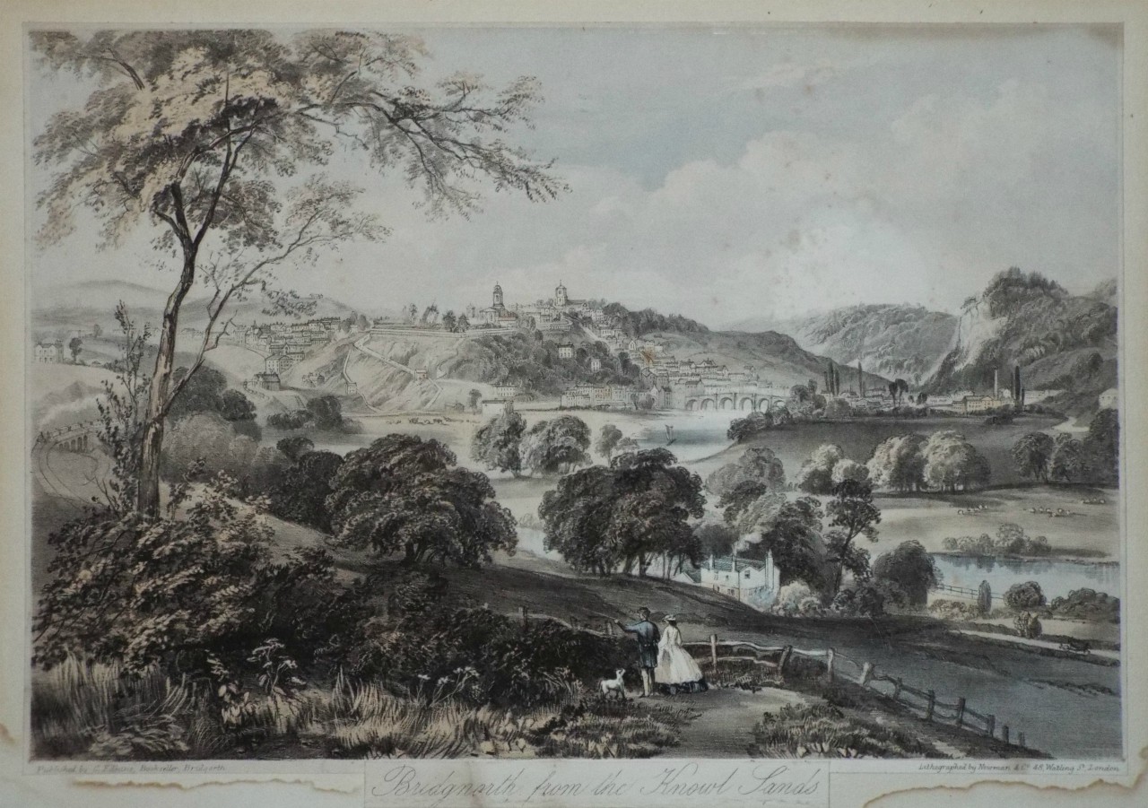 Lithograph - Bridgnorth, from the Knowl Sands. - Newman